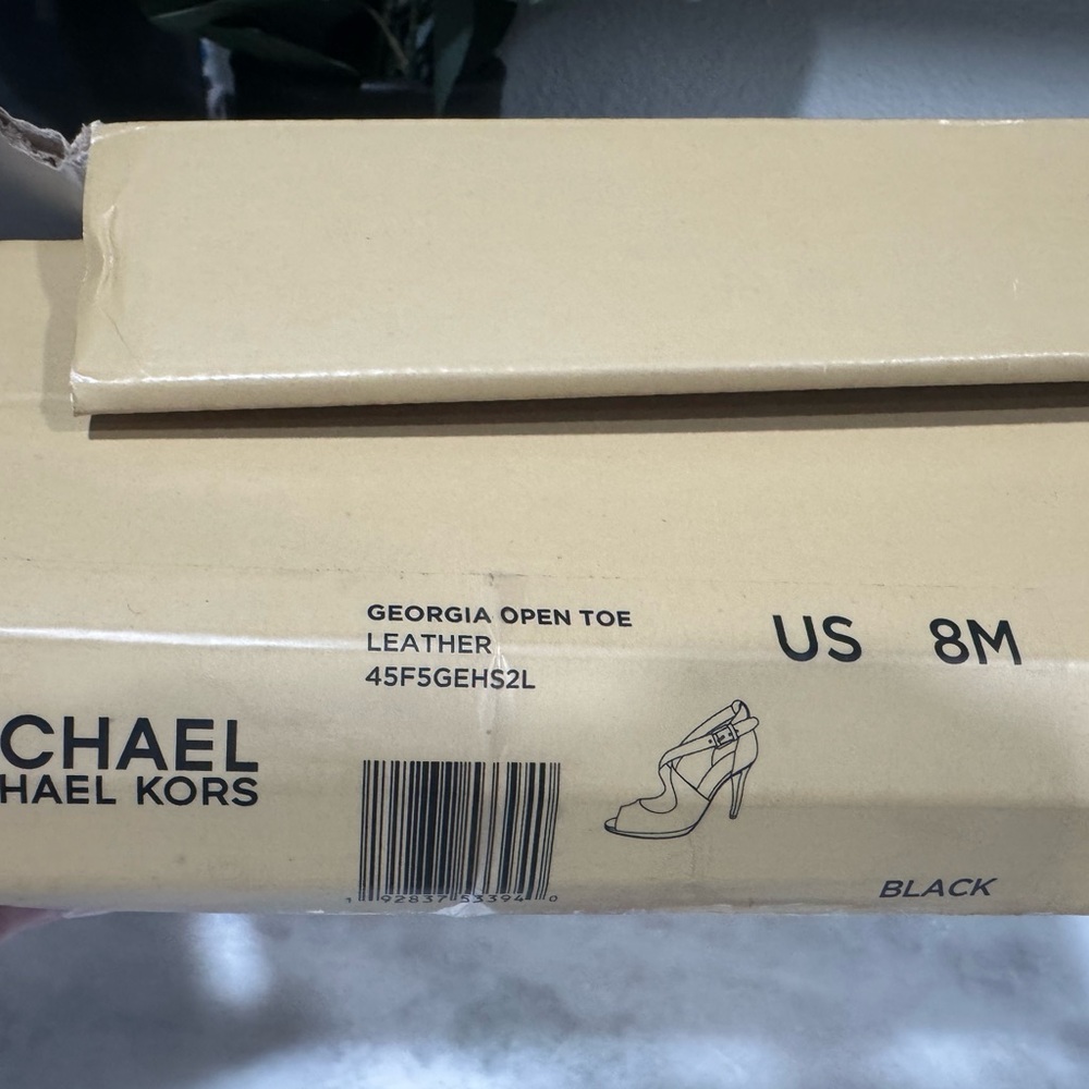 Michael Kors Black Open Toe Leather Heels